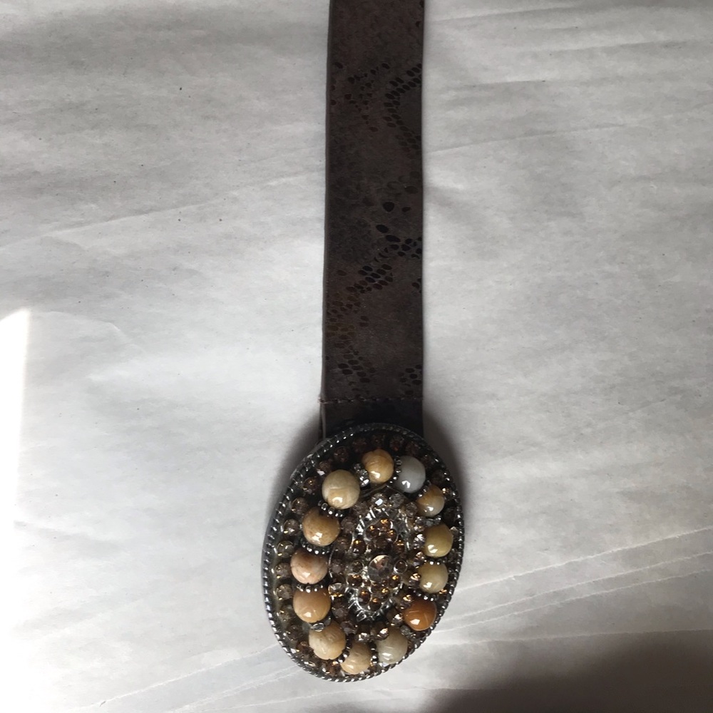 Brown leather Gemstone Belt